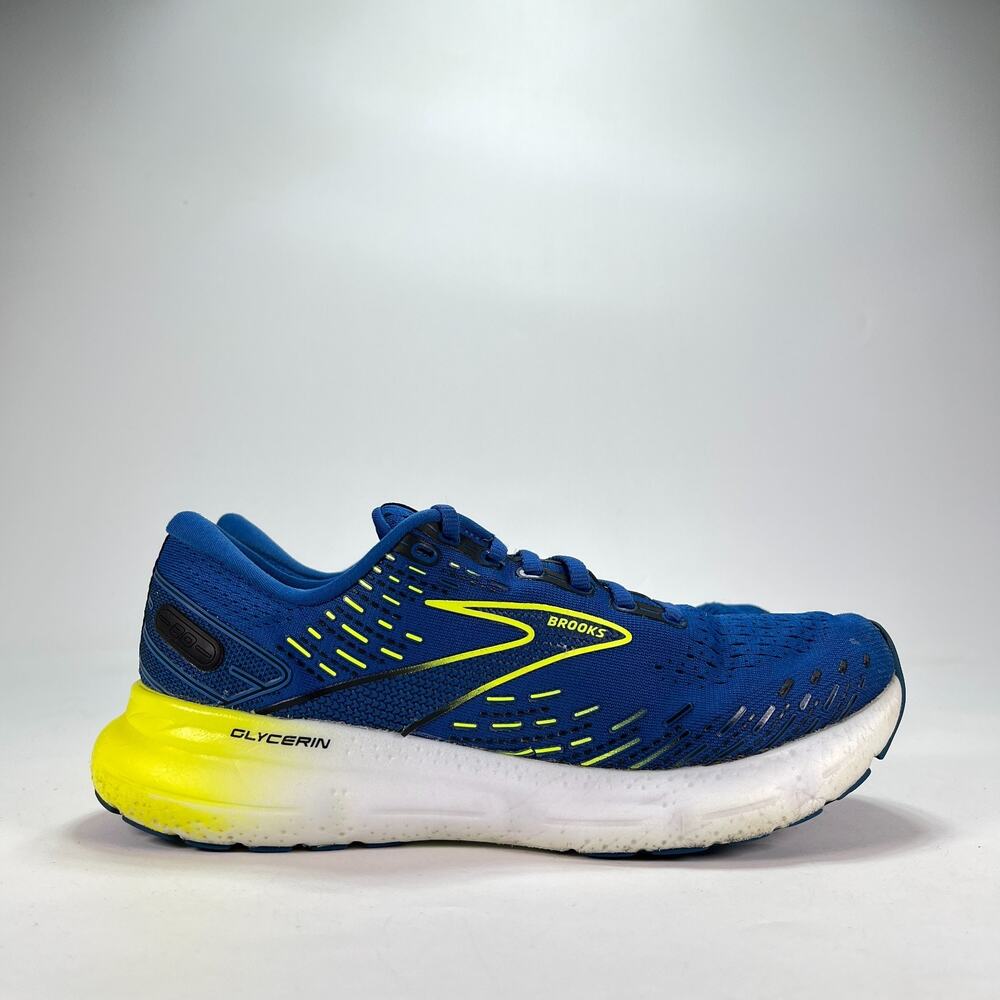 Brooks Glycerin 20 Blue Yellow Athletic Running Shoes 1103821D482 Men's Size 10